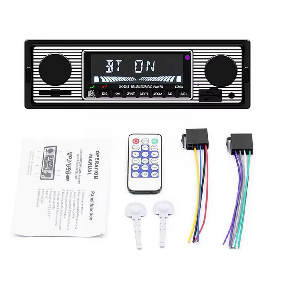 12V Bluetooth Retro Car Radio MP3 Player Stereo USB AUX Classic Car Stereo Audio
