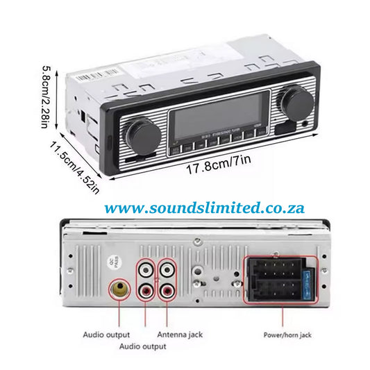 12V Bluetooth Retro Car Radio MP3 Player Stereo USB AUX Classic Car Stereo Audio