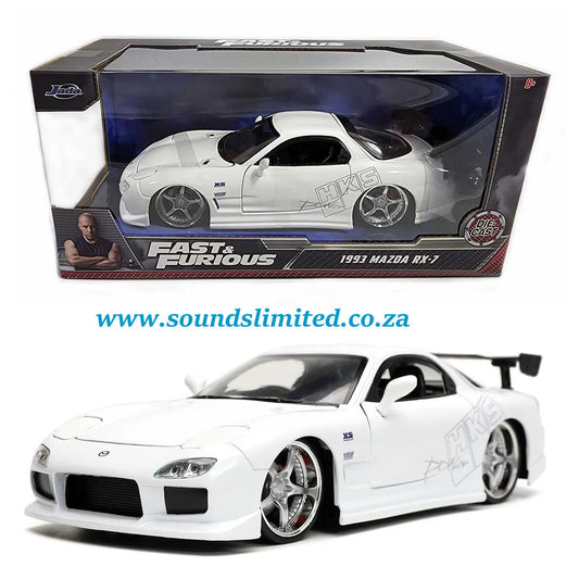 Jada 1/24 Fast and Furious 1993 Mazda RX-7 "HKS" White - #32607