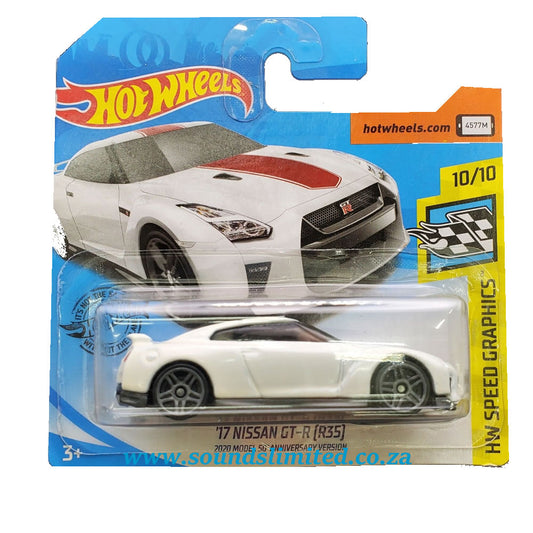 Hot Wheels '17 Nissan GT-R (R35) Metallic White HW Speed Graphics