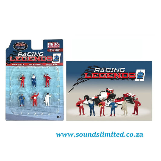 American Diorama 1/64 Figurine Set Racing Legends 2  (Set of 6 figurines) AD-76511MJ