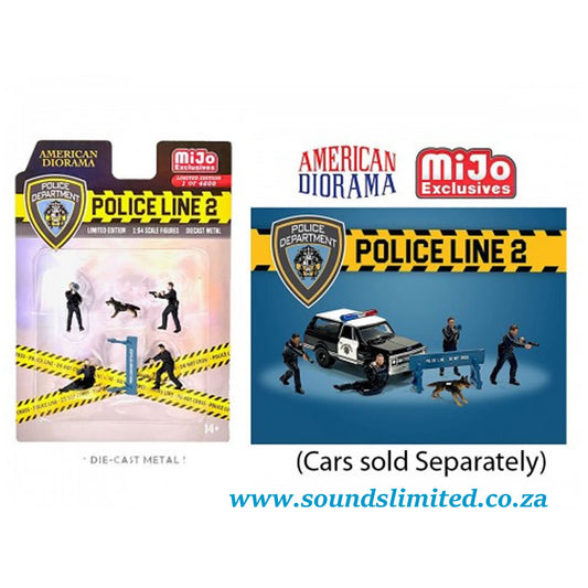 American Diorama Police Line Set 2 Limited Edition Die Cast Figure AD-76497MJ 1:64