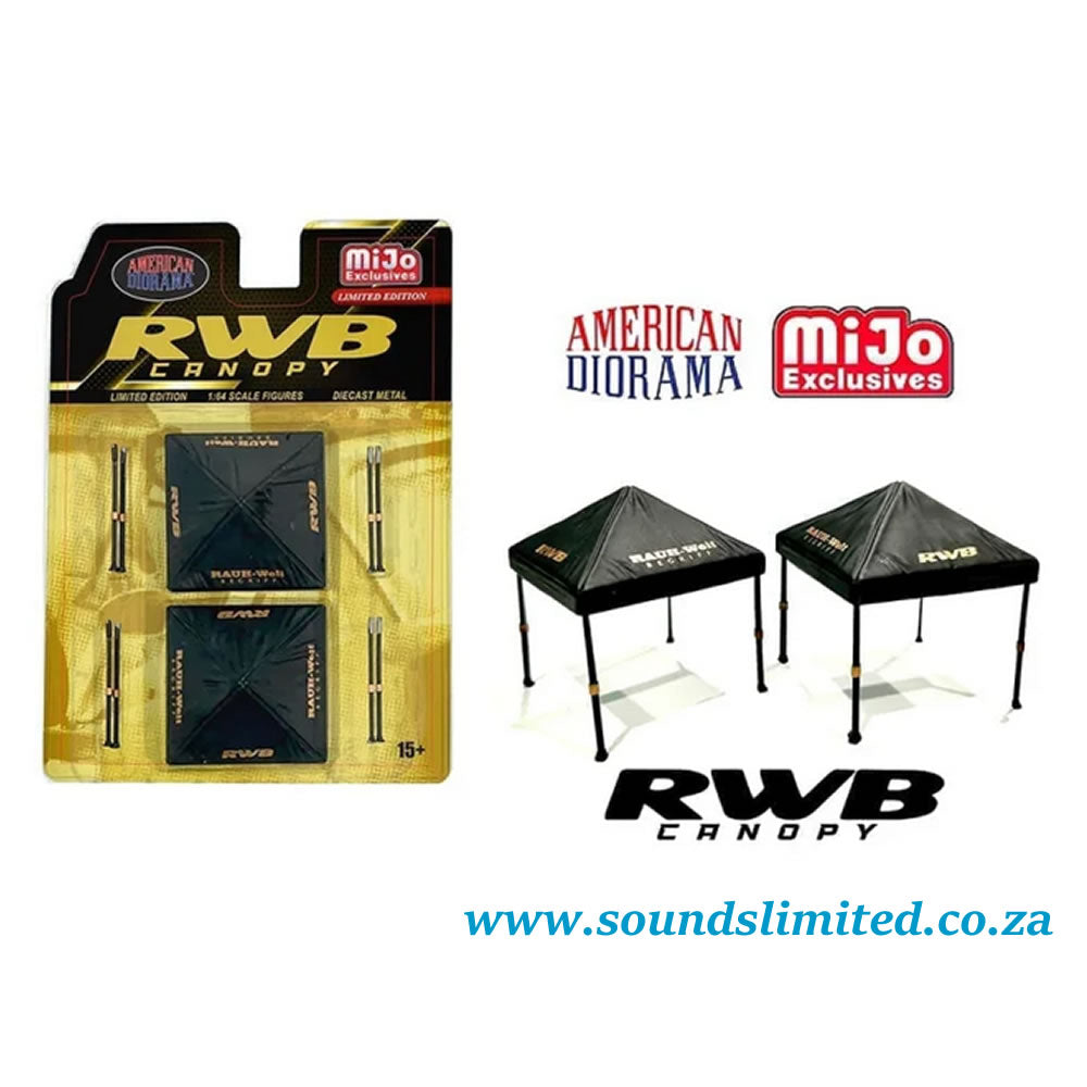 American Diorama RWB Canopy 2 Piece Set Black Limited Edition AD-2418MJ