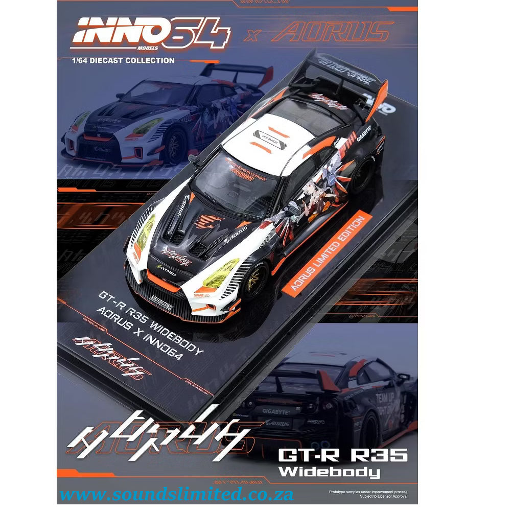 Inno64 Models Aorus X Limited Edition GT-R R35 Widebody IN64-R35LB-AORUS