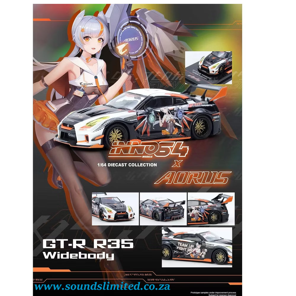 Inno64 Models Aorus X Limited Edition GT-R R35 Widebody IN64-R35LB-AORUS