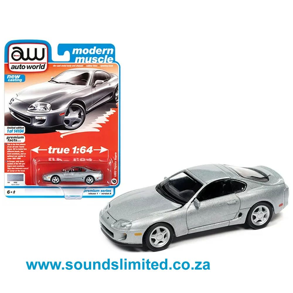 AutoWorld 1993 Toyota Supra Alpine Silver "Modern Muscle"