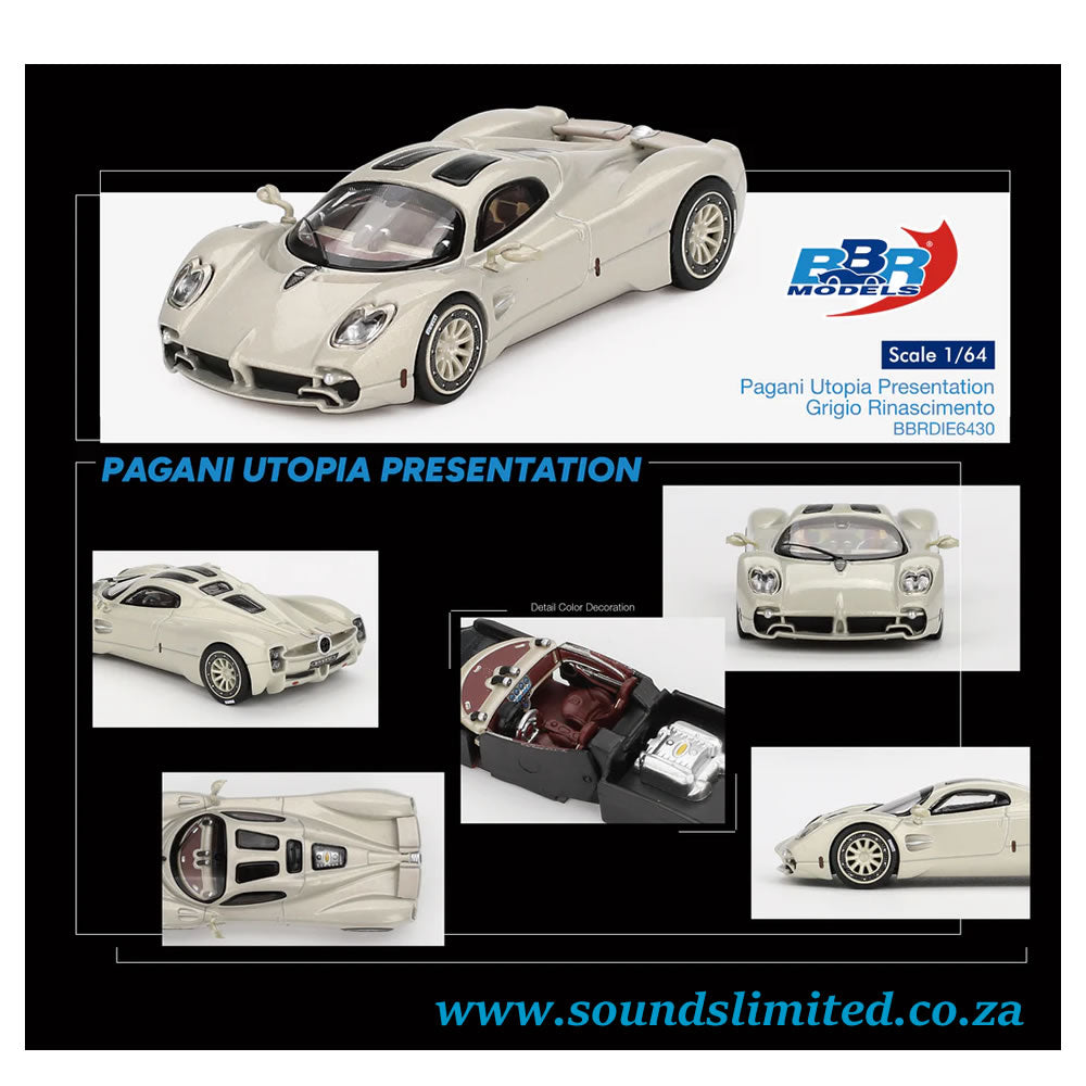 BBR Models 1/64 Pagani Utopia Presentation Grigio Rinascimento BBRDIE6430