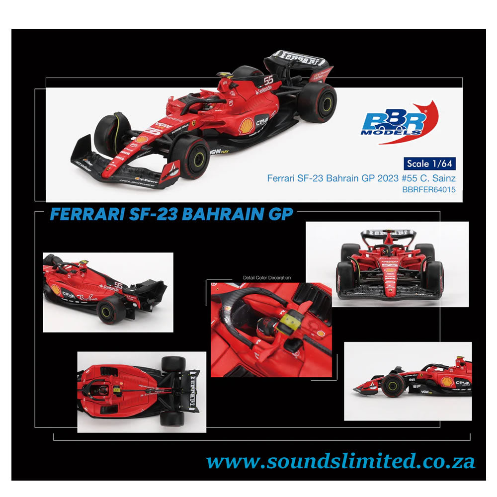 BBR Models F1 1/64 2023 Carlos Sainz Bahrain GP #55 Ferrari SF-23 BBRFER64015