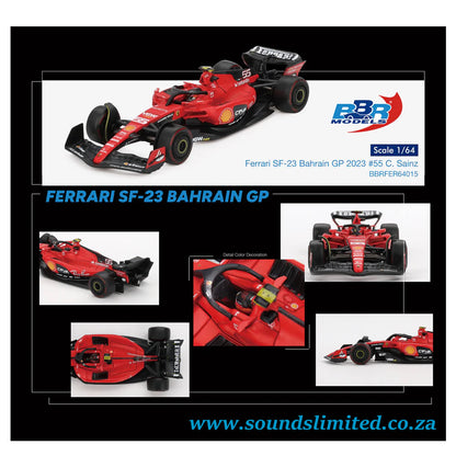 BBR Models F1 1/64 2023 Carlos Sainz Bahrain GP #55 Ferrari SF-23 BBRFER64015