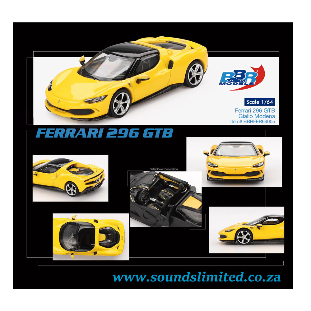 BBR Models Ferrari 296 GTB Giallo Modena 2024 BBRDIE64005