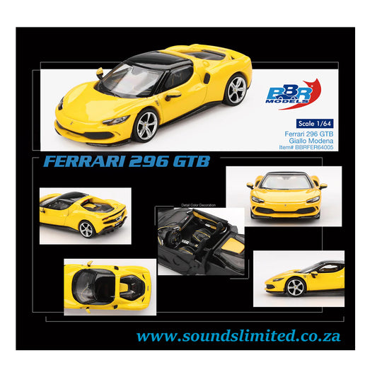 BBR Models Ferrari 296 GTB Giallo Modena 2024 BBRDIE64005