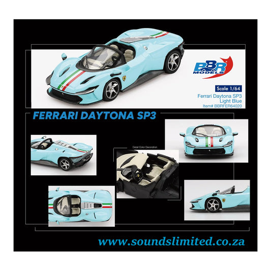 BBR Models Ferrari Daytona SP3 Light Blue 2024 BBRDIE64020