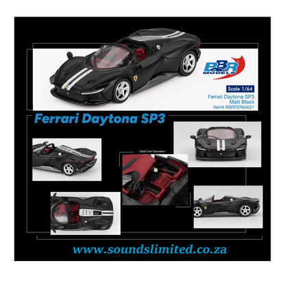 BBR Models Ferrari Daytona SP3 Matt Black BBRFER64021