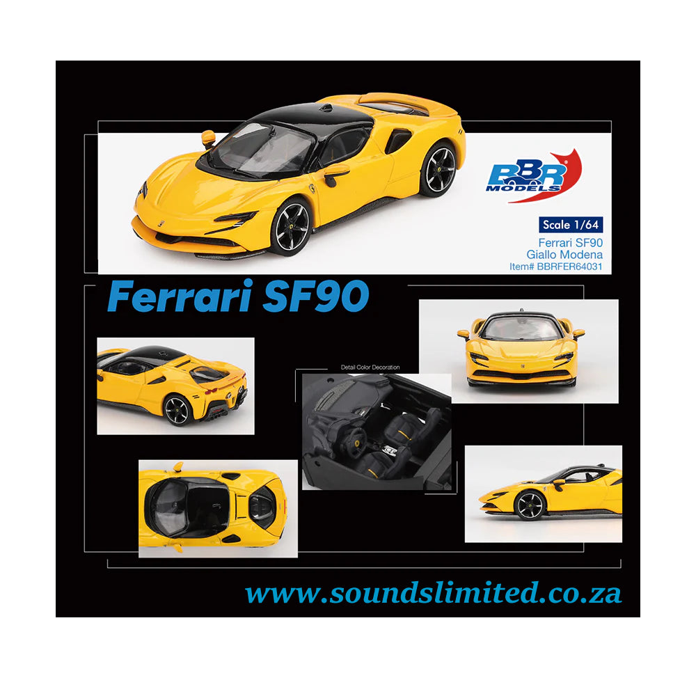 BBR Models Ferrari SF90 Giallo Modena Yellow BBRFER64031