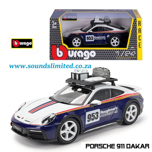 BBurago Porsche 911 (992) Dakar #953 1/24 18-28029