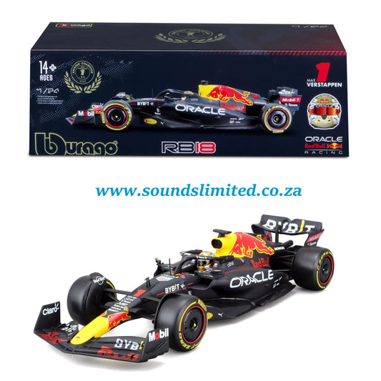 Bburago 1/24 Red Bull F1 RB18 2022 #1 Max Verstappen Includes Driver Helmet
