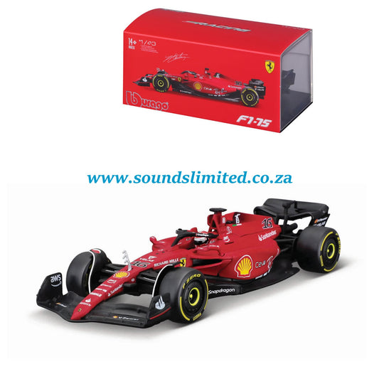 Bburago 1/43 Ferrari F1-75 2022 with helmet - Collectors Hard Case Carlos Sainz