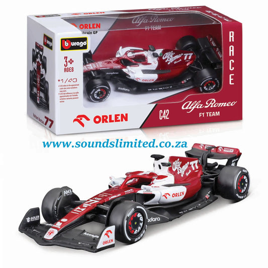 Bburago 1/43 Alfa Romeo F1 C42 2022 Valtteri Bottas