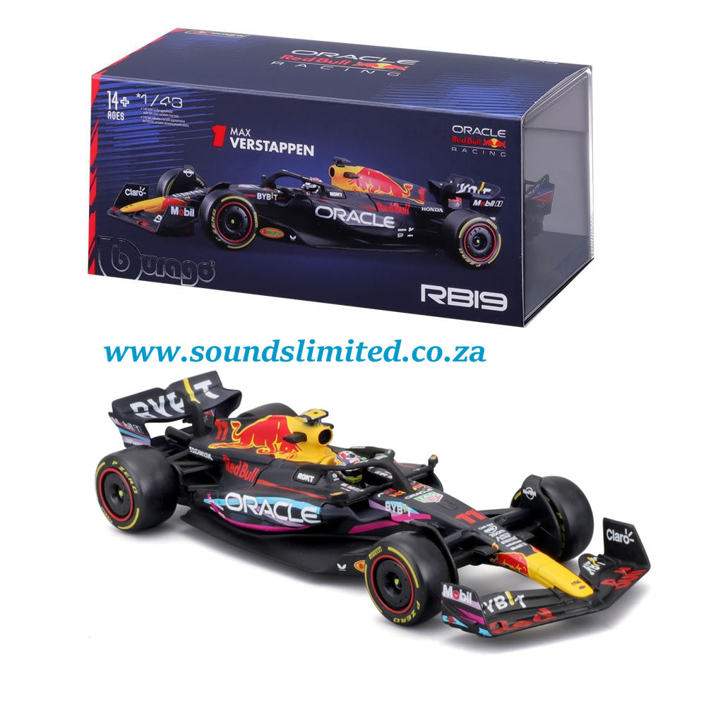 Bburago 1/43 Red Bull F1 RB19 2023 #11 Sergio Pérez with helmet - Collectors Hard Case 18-38083