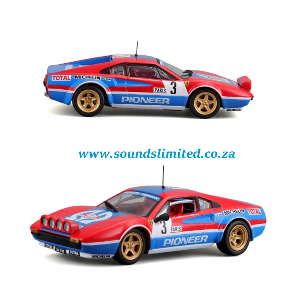 Bburago Ferrari Racing Series 308 GTB 1982 1/43 Scale #3 Red / Blue 18-36304