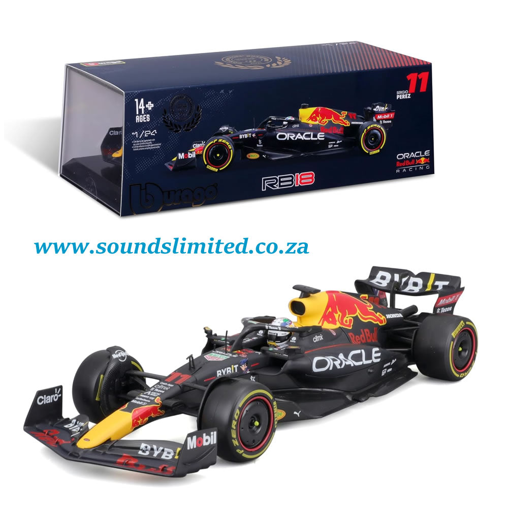 Bburago Red Bull RB18 (2022) 1/24 Scale Model Car, 11 Sergio Perez, Hard Case 18-28026