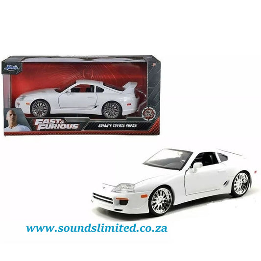 Jada Toys 1/24 Fast and Furious Brian's 1995 Toyota Supra White #97375