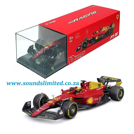 Bburago 1/24 Scale 18-26806 – F1 Ferrari F1-75 – #16 Charles Leclerc 2022 75th Anniversary