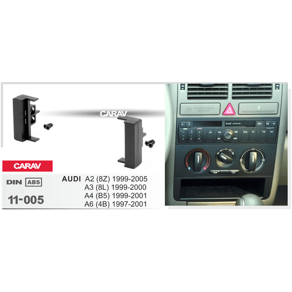 Carav 11-005 Audi A3,4,6 In-Dash Car audio installation kit (Radio Trim)