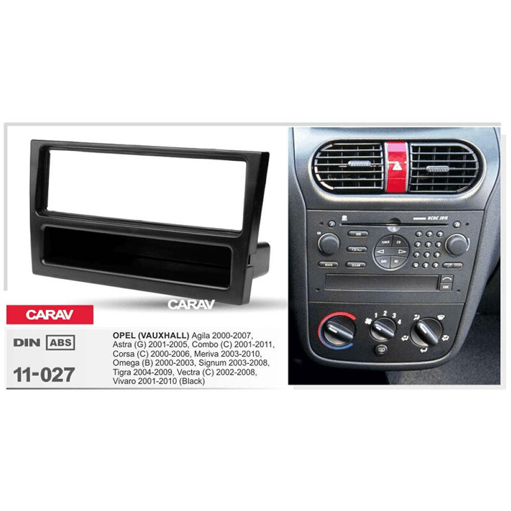 Carav 11-027 Opel Corsa, Astra, Meriva, In Dash Car Radio Trimplate