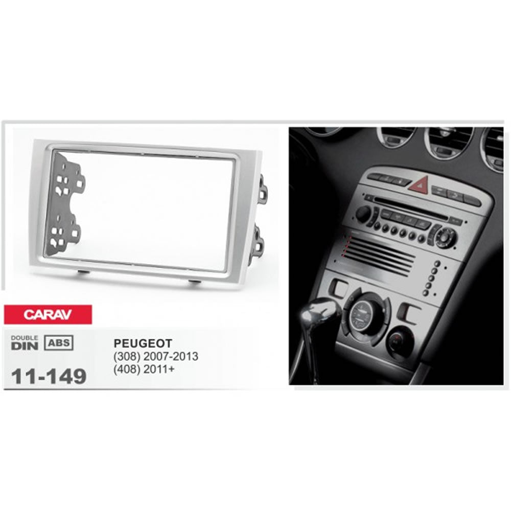 Carav 11-149 Peugeot 308 / 408 In Dash Car Radio Trimplate