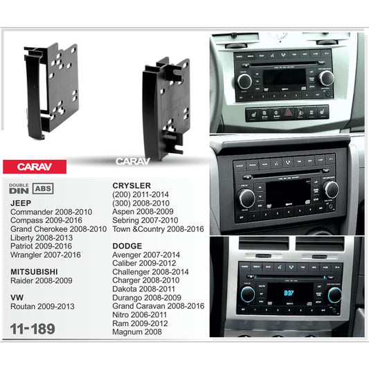 Carav 11-189 Jeep, Dodge, Chrysler In Dash Car Radio Trimplate