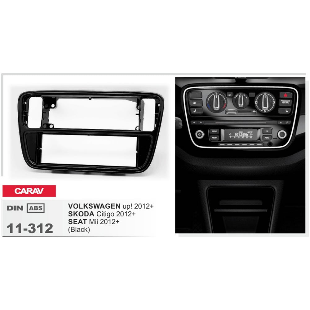 Carav 11-312 VW UP, Seat, Skoda In Dash Car Radio Trimplate