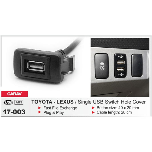 Carav 17-003 - Toyota / Lexus Single USB Switch Hole Cover