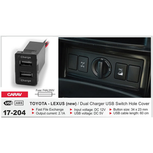 Carav 17-204 - Toyota / Lexus (New) Dual USB charger