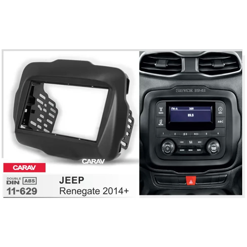 Carav 11-629 Jeep Renegate 2014+ In Dash Car Audio Trimplate