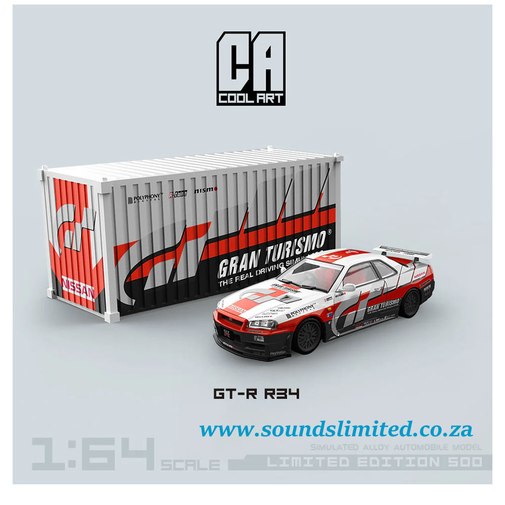 Cool Art 1/64 Nissan Skyline GT-R R34 Gran Turismo Racing Embossed Edition Container set CA646304-2
