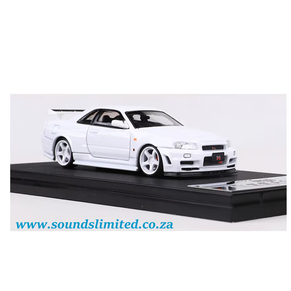 Fuji Model Nissan Skyline GTR R34 Nismo Z-Tune 1/64 Scale White