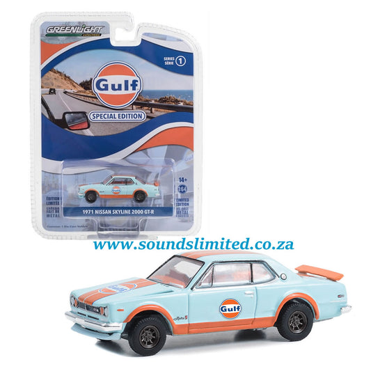Greenlight 1/64 Gulf Oil 1971 Nissan Skyline 2000 GT-R 41135-C Special Edition
