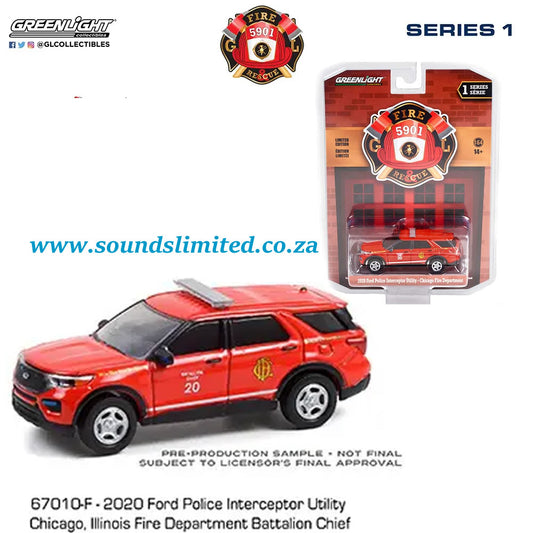 Greenlight 2020 Ford Police Interceptor Utility Chicago Fire Department 67010-F