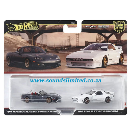 Hot Wheels Premium Car Culture 2-Pack - ´04 Mazda Mazdaspeed Miata & Mazda RX7 FC Pandem - HRR75