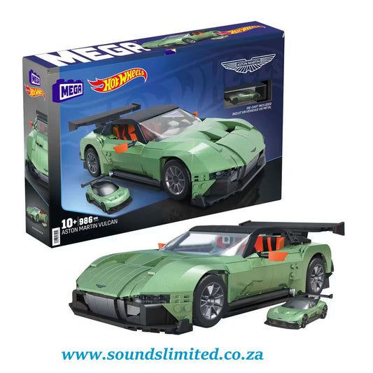 Mattel Brick Shop MEGA Hot Wheels Aston Martin Vulcan Vehicle Building Kit (986 Pieces) - HMY97
