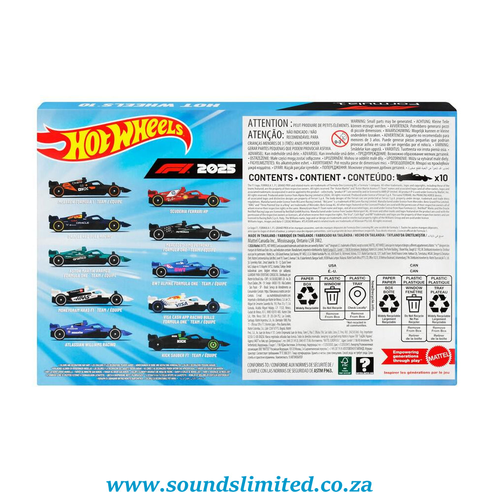Hot Wheels F1 2025 10 Car Pack JMM24