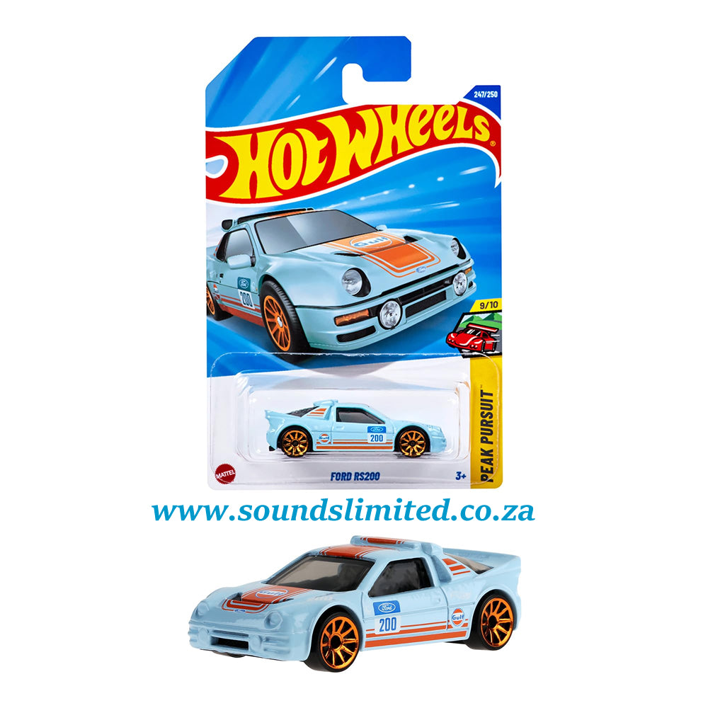Hot Wheels Ford RS200 Blue Long Card JFN79