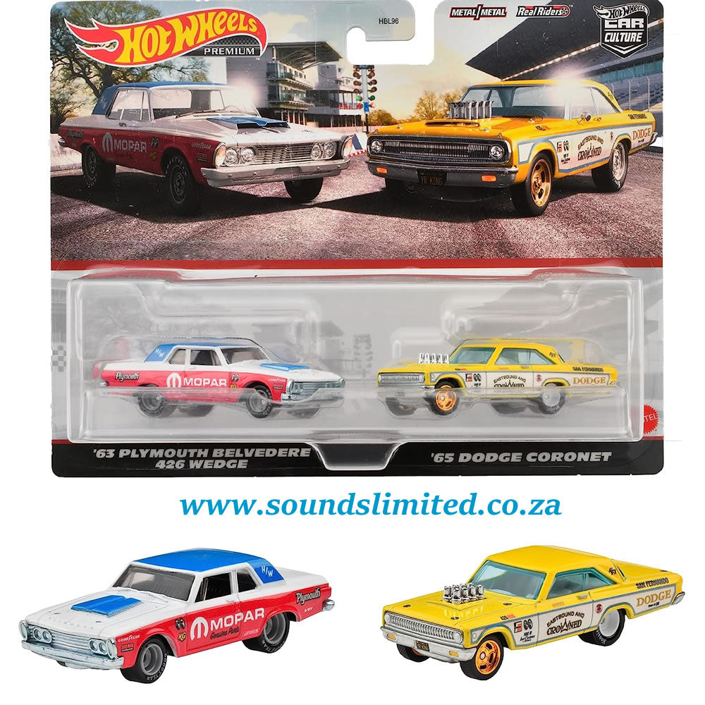 Hot Wheels Premium Car Culture 2-Pack - Plymouth Belvedia 426 Wedge, '65 Dodge Coronet HKF56