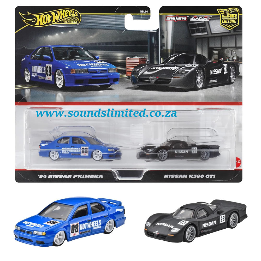 Hot Wheels Premium Car Culture 2-Pack - Nissan R390 GT1 and '94 Nissan Primera - HRR74