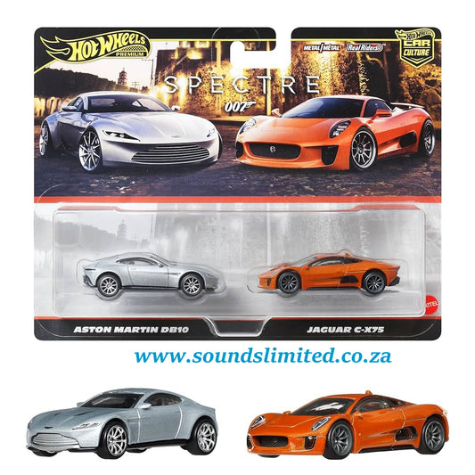 Hot Wheels Premium Car Culture 2-Pack Spectre 007 Aston Martin DB10 & Jaguar C-X75 JBL04