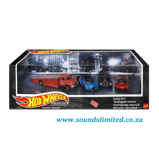 Hot Wheels Premium Collector (4 Car Set) Bugatti Chiron, Koenigsegg Agera, McLaren Speedtail,