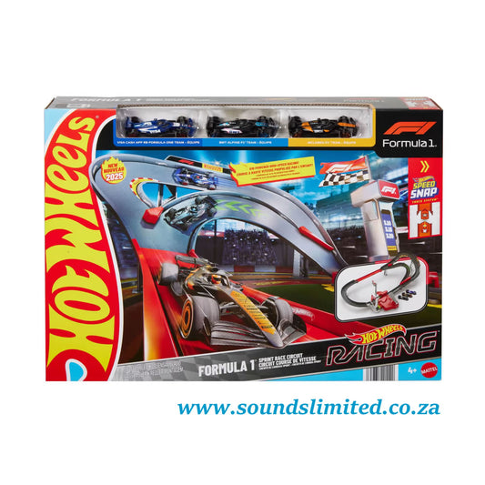 Hot Wheels Racing Formula 1 Sprint Race Circuit Track Set With 3 Die-Cast Cars in 1/64 Scale JDY15