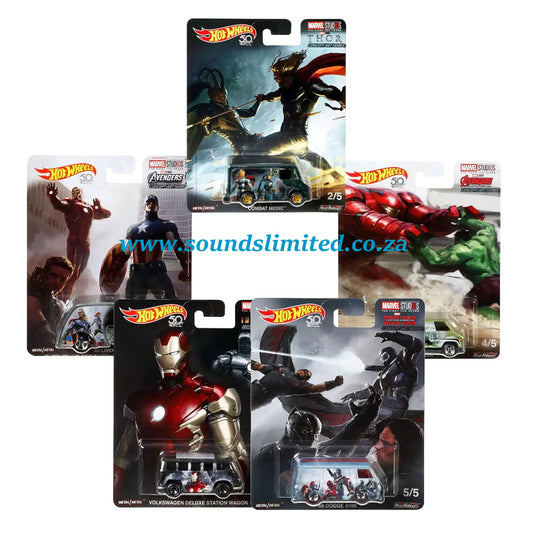 Hot Wheels Set Of 5 Marvel Avenger Studios Character Vehicles