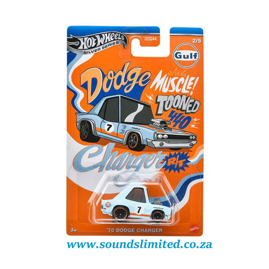 Hot Wheels Silver Series 2025 Gulf Tooned ’70 Dodge Charger R/T JCB63